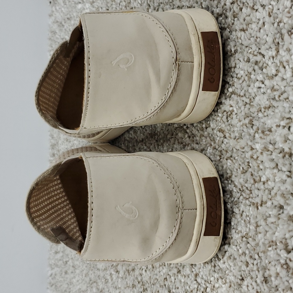 Olukai Pehuea Loafers Mesh Textile Upper Beige Slip On Casual Stretch Womens 8 - Picture 6 of 10